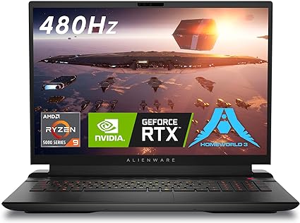 Alienware m18 AMD Gaming Laptop - 18-inch FHD+ (1920 x 1200) 480Hz 3ms Display, AMD Ryzen 9-7845HX, 32GB DDR5 RAM, 1TB SSD, NVIDIA GeForce RTX 4080...