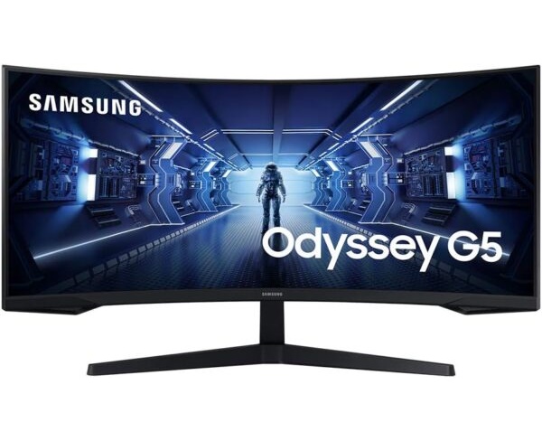 SAMSUNG 34" Odyssey G5 Ultra-Wide Gaming Monitor with 1000R Curved Screen, 165Hz, 1ms, FreeSync Premium, WQHD, LC34G55TWWNXZA, 2020, Black