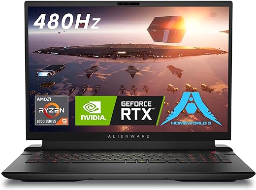 Alienware m18 AMD Gaming Laptop - 18-inch FHD+ (1920 x 1200) 480Hz 3ms Display, AMD Ryzen 9-7845HX, 32GB DDR5 RAM, 1TB SSD, NVIDIA GeForce RTX 4080...