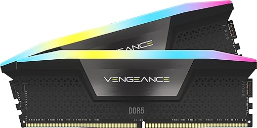 CORSAIR VENGEANCE RGB DDR5 RAM 32GB (2x16GB) 6000MHz CL30 AMD EXPO iCUE Compatible Computer Memory - Gray (CMH32GX5M2B6000Z30K)