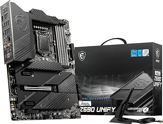 MSI MEG Z590 Unify Gaming Motherboard (ATX, 11th/10th Gen Intel Core, LGA 1200 Socket, DDR4, PCIe 4, SLI/CFX, M.2 Slots, Wi-Fi 6E)