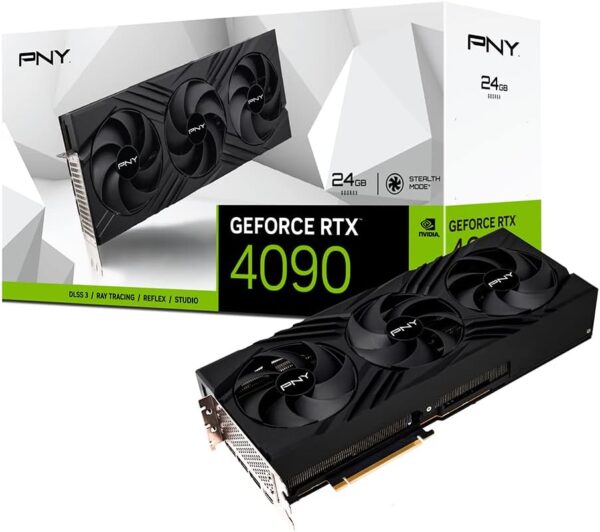 PNY GeForce RTX™ 4090 24GB Verto™ Triple Fan Graphics Card DLSS 3 (384-bit PCIe 4.0, GDDR6X, Supports 4k, Anti-Sag Bracket, HDMI/DisplayPort)