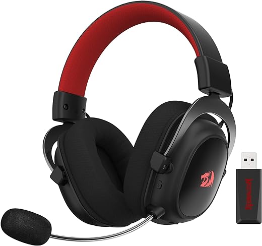 Redragon H510 PRO Zeus-X RGB Wireless Gaming Headset - 7.1 Surround Sound - 53MM Audio Drivers in Memory Foam Ear Pads w/Durable Fabric Cover-...