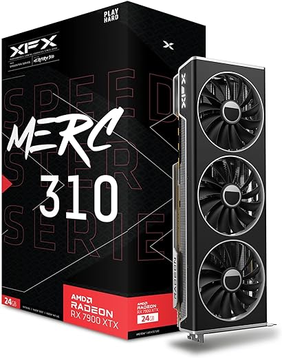 XFX Speedster MERC310 AMD Radeon RX 7900XTX Black Gaming Graphics Card with 24GB GDDR6, AMD RDNA 3 RX-79XMERCB9