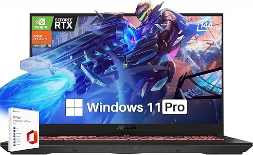 ASUS 2024 Newest TUF A17 Gaming Laptop, 17.3" FHD 144Hz, AMD Ryzen 9-7940HS(Beat i9-13900H), GeForce RTX 4050, 64GB DDR5, 2TB SSD, Wi-Fi 6, Backlit...