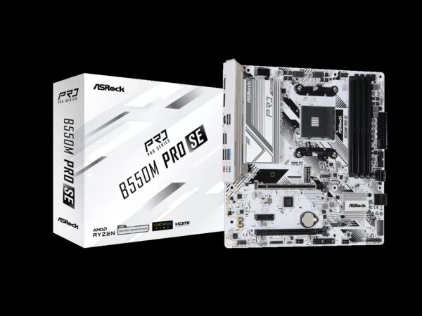 ASRock B550M Pro SE AM4 DDR4 SATA 6Gb/s 1 PCIe 4.0 x16 Micro ATX Motherboard